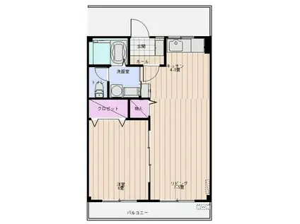 メゾン・ド・アヴニール(1LDK/2階)の間取り写真