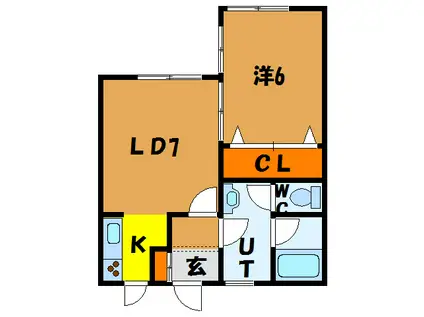 ヴェルドミール湯川(1LDK/3階)の間取り写真