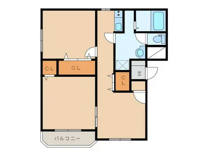 グランドール I(2LDK/1階)の間取り写真