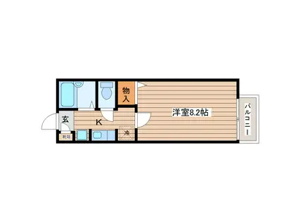 CASA茉莉花I(1K/1階)の間取り写真