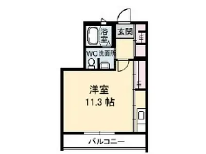 ウィスティリアB棟(ワンルーム/2階)の間取り写真