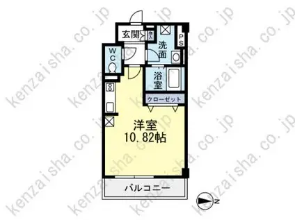 WALD八幡(ワンルーム/3階)の間取り写真