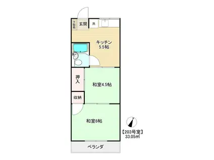 メゾンド・コイデ(2K/2階)の間取り写真