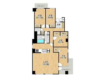 三田カルチャータウン・リフォレD棟(4LDK/3階)の間取り写真