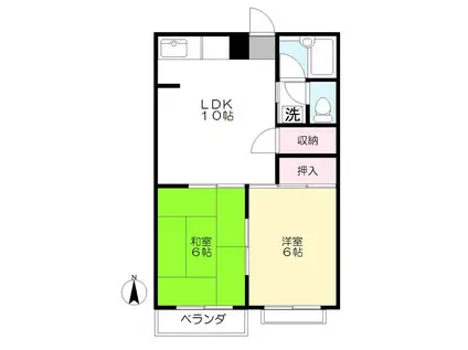 セント光が丘(2LDK/1階)の間取り写真