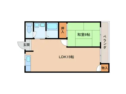 ハイツタンノワ(1LDK/1階)の間取り写真