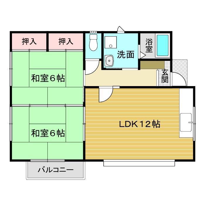 ニューライフIII(2LDK/2階)の間取り写真