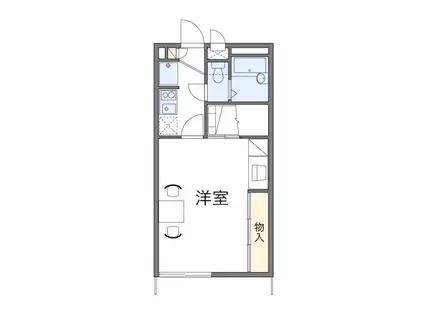 レオパレスグロリアスIII(1K/2階)の間取り写真