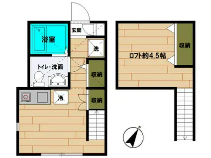 ピュアアクアI(ワンルーム/1階)の間取り写真