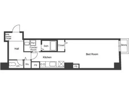 WILLDO本千葉(1K/2階)の間取り写真