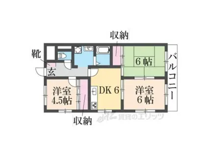 Iマンション吉野 弐番館(3DK/2階)の間取り写真