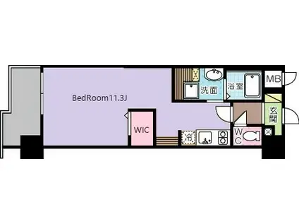 コンダクトレジデンスKONYA(ワンルーム/9階)の間取り写真