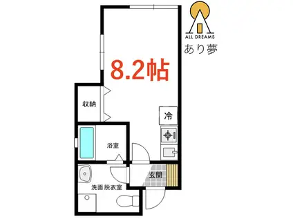 ピュアスプリング山手I号棟(ワンルーム/1階)の間取り写真