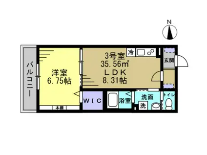 セミカ葛城 I(1LDK/1階)の間取り写真