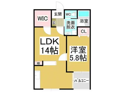 メゾン・ラサーナ(1LDK/1階)の間取り写真