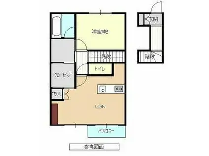 リリー・バーベナ B棟(1SLDK/2階)の間取り写真