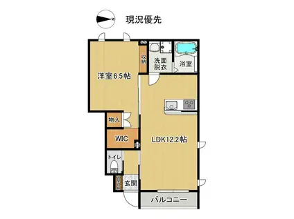 CALM(1LDK/1階)の間取り写真