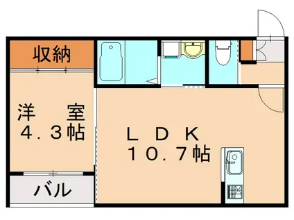 BRAVE BASE 遠賀 ノース(1LDK/1階)の間取り写真
