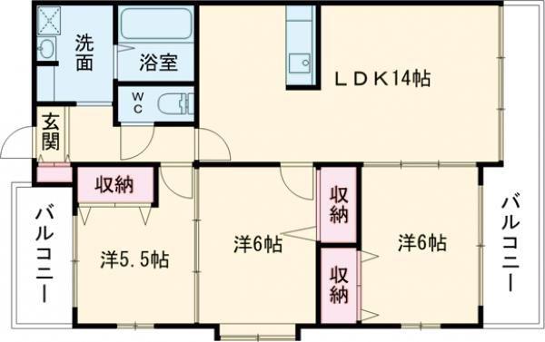 ERURISUTON KATO(3LDK/5階)の間取り写真
