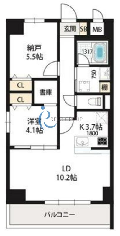 ベルンガーデン勝山北(2LDK/10階)の間取り写真