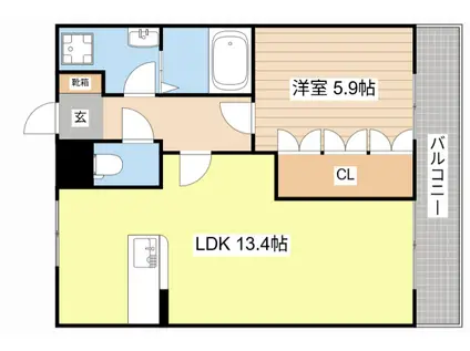 クロノスコート(1LDK/2階)の間取り写真