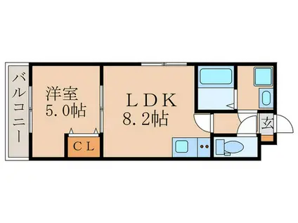 グランカーサ日の又(1LDK/5階)の間取り写真