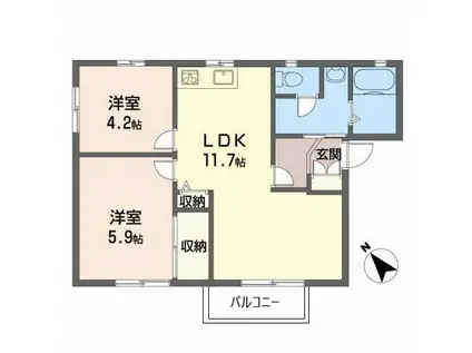 フレグランスアガ(3DK/2階)の間取り写真