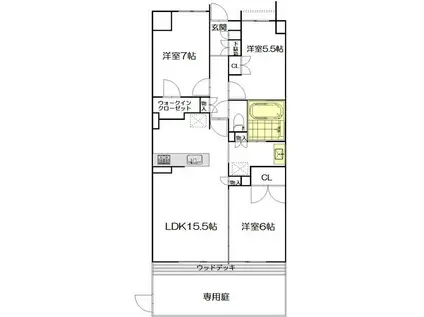 プレミスト湘南辻堂アクアフェイス(3LDK/1階)の間取り写真
