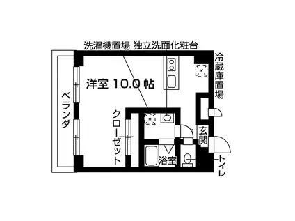ジュネスコート桜山(ワンルーム/9階)の間取り写真