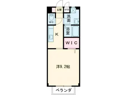 シャンベール.U(1K/2階)の間取り写真