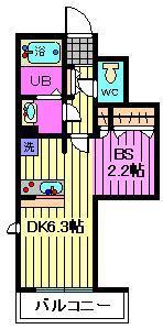 パレ西川口(1DK/3階)の間取り写真