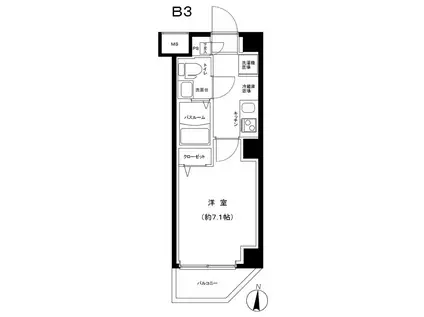 グランフォース立石(1K/3階)の間取り写真