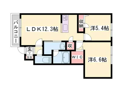 シャーメゾン スーリール(2LDK/1階)の間取り写真