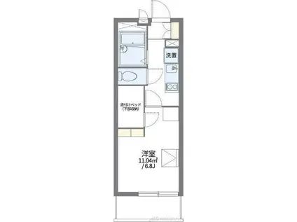 レオパレス風花(1K/1階)の間取り写真