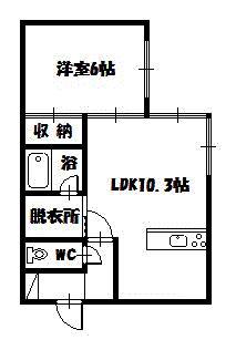 メモリアル東光(1LDK/2階)の間取り写真