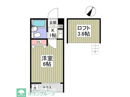 ジュネパレス松戸第68(1K/1階)の間取り写真