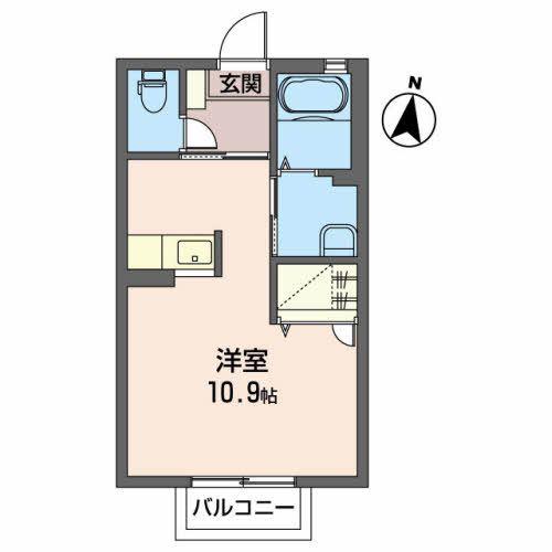 サンライズ C(ワンルーム/1階)の間取り写真