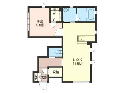 アイリス(1LDK/1階)の間取り写真