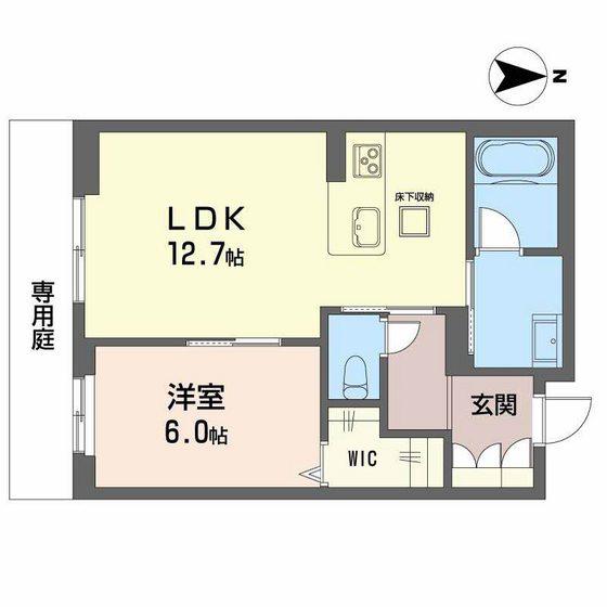 ＪＲ山陽本線 岡山駅 徒歩11分 2階建 新築(1LDK/1階)の間取り写真