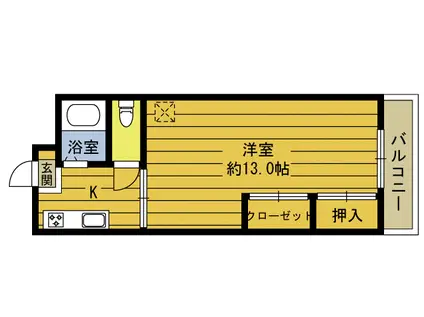 グリーンビル乙津(1K/1階)の間取り写真