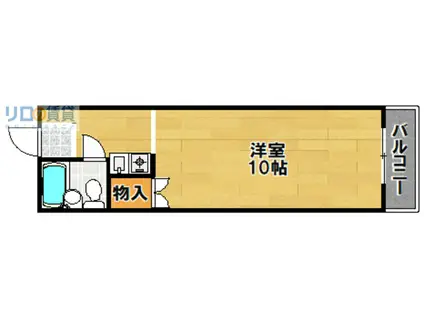 仙田ハイツ(ワンルーム/3階)の間取り写真