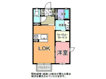 プリムヴェール笠原(1LDK/1階)の間取り写真