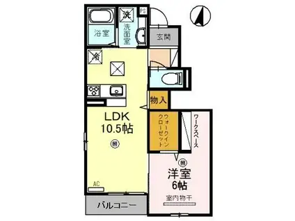 メゾン秀(1LDK/1階)の間取り写真