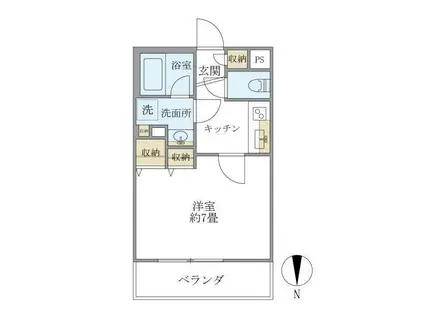 イズム中野坂上(1K/4階)の間取り写真