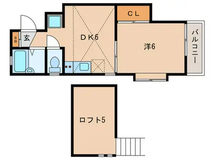コーポサンルーム(1DK/2階)の間取り写真