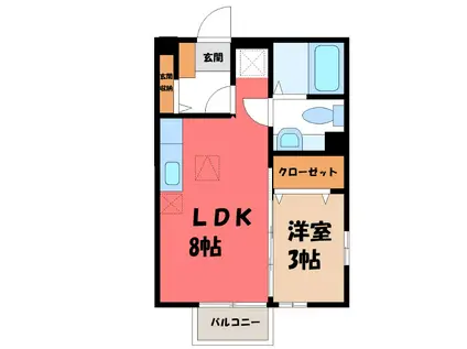 メゾン ソニアA(1LDK/2階)の間取り写真