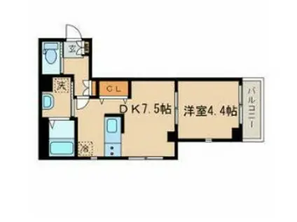 シーズ・ガレリア目黒(1LDK/2階)の間取り写真