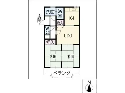 グリーンハイツ新栄(2LDK/3階)の間取り写真