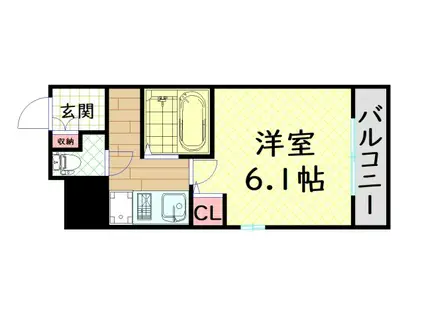 プレサンス内本町(1K/4階)の間取り写真