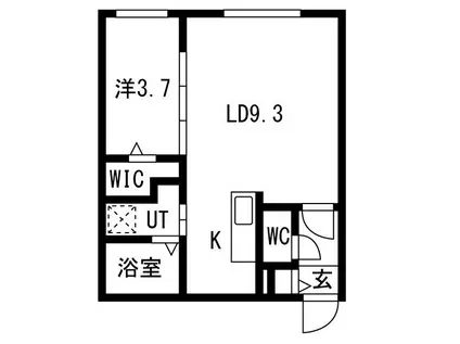 ヴィクトワール麻生(1LDK/1階)の間取り写真